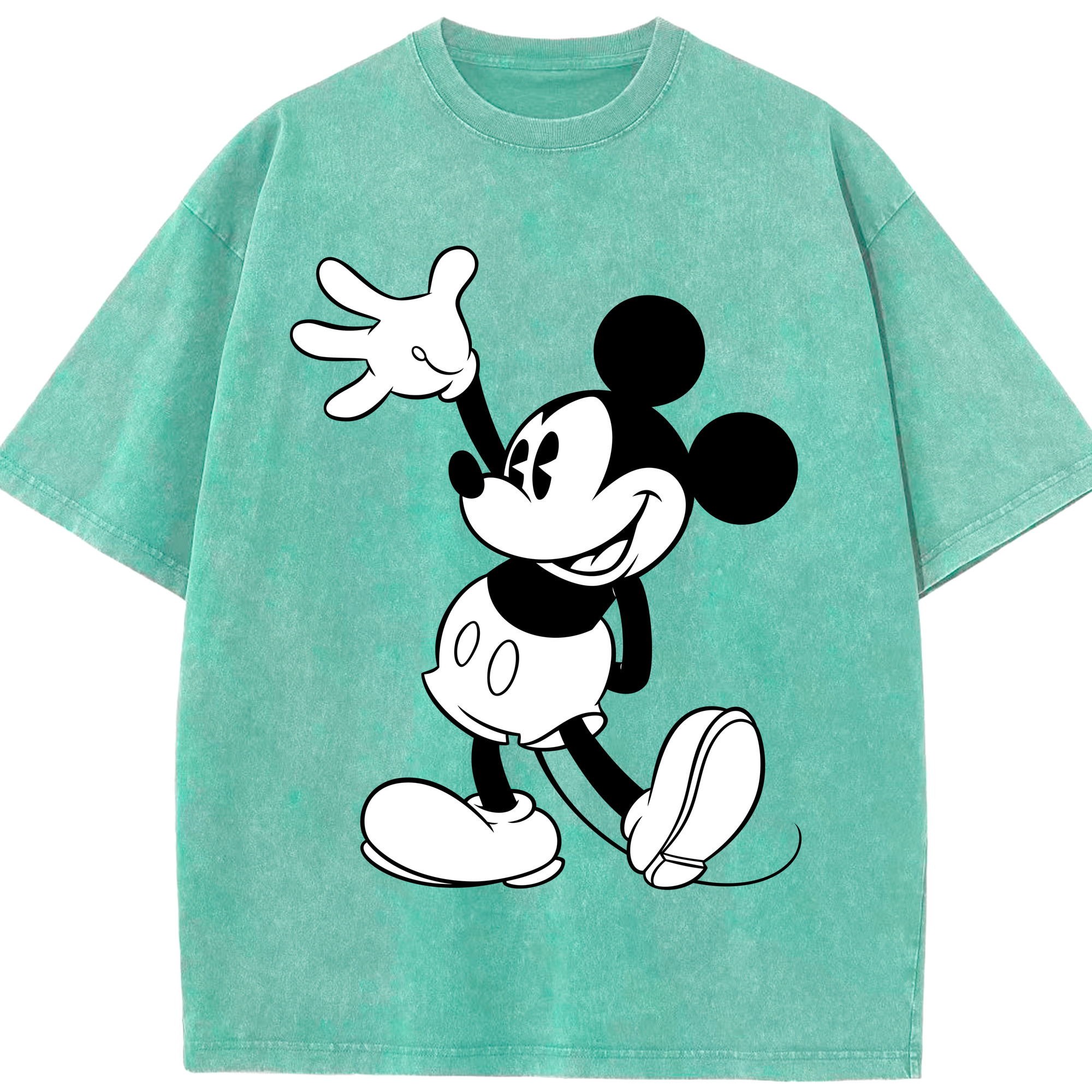 （画像用） ミッキーマウス Mickey Mouse 綿100% ヴィンテージ風 半袖Tシャツ（フロントプリント）